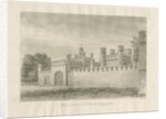 Blithfield Hall - Kitchen Court: sepia drawing, 1823 by John Buckler