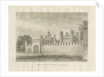 Blithfield Hall - Kitchen Court: sepia drawing, 1823 by John Buckler