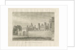 Blithfield Hall - Kitchen Court: sepia drawing, 1823 by John Buckler