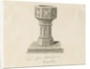 Font in Blore Church by John Buckler