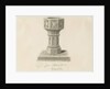 Font in Blore Church by John Buckler