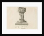 Font in Blore Church by John Buckler