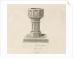 Font in Blore Church by John Buckler