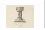 Font in Blore Church by John Buckler
