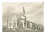 Wednesbury - St. Bartholomew's Church: sepia wash drawing, nd [1827] by Robert Noyes