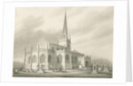 Wednesbury - St. Bartholomew's Church: sepia wash drawing, nd [1827] by Robert Noyes