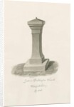Font in Bobbington Church: sepia drawing, 1846 by John Buckler