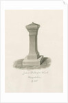 Font in Bobbington Church: sepia drawing, 1846 by John Buckler