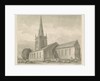 Brewood Church: sepia drawing, 1842 by John Buckler