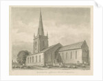 Brewood Church: sepia drawing, 1842 by John Buckler