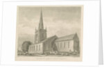 Brewood Church: sepia drawing, 1842 by John Buckler