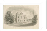 Brewood Grammar School: sepia drawing, nd [c 1842] by John Buckler