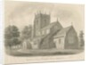 Broughton Church: sepia drawing, 1843 by John Buckler