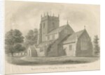 Broughton Church: sepia drawing, 1843 by John Buckler