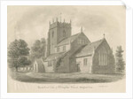 Broughton Church: sepia drawing, 1843 by John Buckler