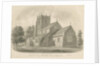 Broughton Church: sepia drawing, 1843 by John Buckler