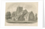 Broughton Church: sepia drawing, 1843 by John Buckler