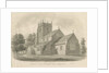 Broughton Church: sepia drawing, 1843 by John Buckler