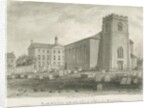 Burslem - St. John's Church: sepia drawing, 1844 by John Buckler