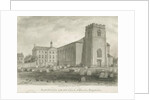 Burslem - St. John's Church: sepia drawing, 1844 by John Buckler