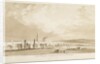 Burton-upon-Trent Bridge and Town: sepia drawing, 1837 by Thomas Peploe Wood