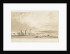 Burton-upon-Trent Bridge and Town: sepia drawing, 1837 by Thomas Peploe Wood