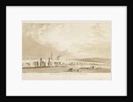 Burton-upon-Trent Bridge and Town: sepia drawing, 1837 by Thomas Peploe Wood