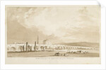 Burton-upon-Trent Bridge and Town: sepia drawing, 1837 by Thomas Peploe Wood