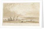 Burton-upon-Trent Bridge and Town: sepia drawing, 1837 by Thomas Peploe Wood