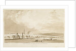 Burton-upon-Trent Bridge and Town: sepia drawing, 1837 by Thomas Peploe Wood