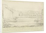 Burton-upon-Trent Bridge and Town: pen drawing, nd [c 1817] by John Allport