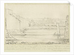 Burton-upon-Trent Bridge and Town: pen drawing, nd [c 1817] by John Allport