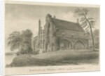 Burton-upon-Trent Abbey: sepia drawing, 1839 by John Buckler