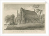 Burton-upon-Trent Abbey: sepia drawing, 1839 by John Buckler