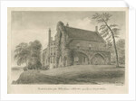 Burton-upon-Trent Abbey: sepia drawing, 1839 by John Buckler