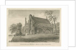 Burton-upon-Trent Abbey: sepia drawing, 1839 by John Buckler