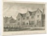 Burton-upon-Trent - Grammar School: sepia drawing, 1839 by John Buckler