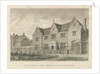 Burton-upon-Trent - Grammar School: sepia drawing, 1839 by John Buckler