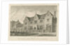 Burton-upon-Trent - Grammar School: sepia drawing, 1839 by John Buckler