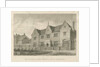 Burton-upon-Trent - Grammar School: sepia drawing, 1839 by John Buckler