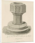 Burton-upon-Trent - Font in the Old Church by John Buckler