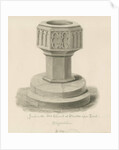 Burton-upon-Trent - Font in the Old Church by John Buckler