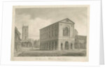 Burton-upon-Trent - Town Hall: sepia drawing, 1839 by John Buckler