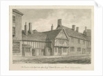 Burton-upon-Trent - Old Houses on High Street: sepia drawing, 1839 by John Buckler