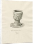 Font in Bushbury Church: sepia drawing, 1845 by John Buckler