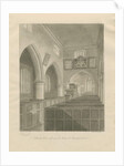 Interior of Cannock Church: sepia drawing, 1841 by John Buckler