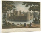 Caverswall Castle: coloured aquatint engraving, 1 Feb 1817 by Thomas Sutherland