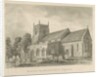 Caverswall Church: sepia drawing, 1844 by John Buckler