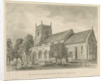 Caverswall Church: sepia drawing, 1844 by John Buckler
