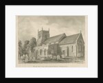 Caverswall Church: sepia drawing, 1844 by John Buckler